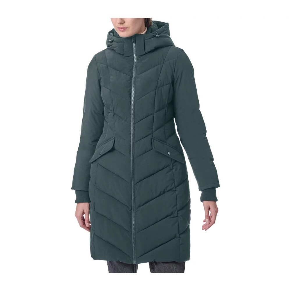 Bernardo Long Puffer Jacket with Detachable Hood - Urban Gray, M *see Descript*
